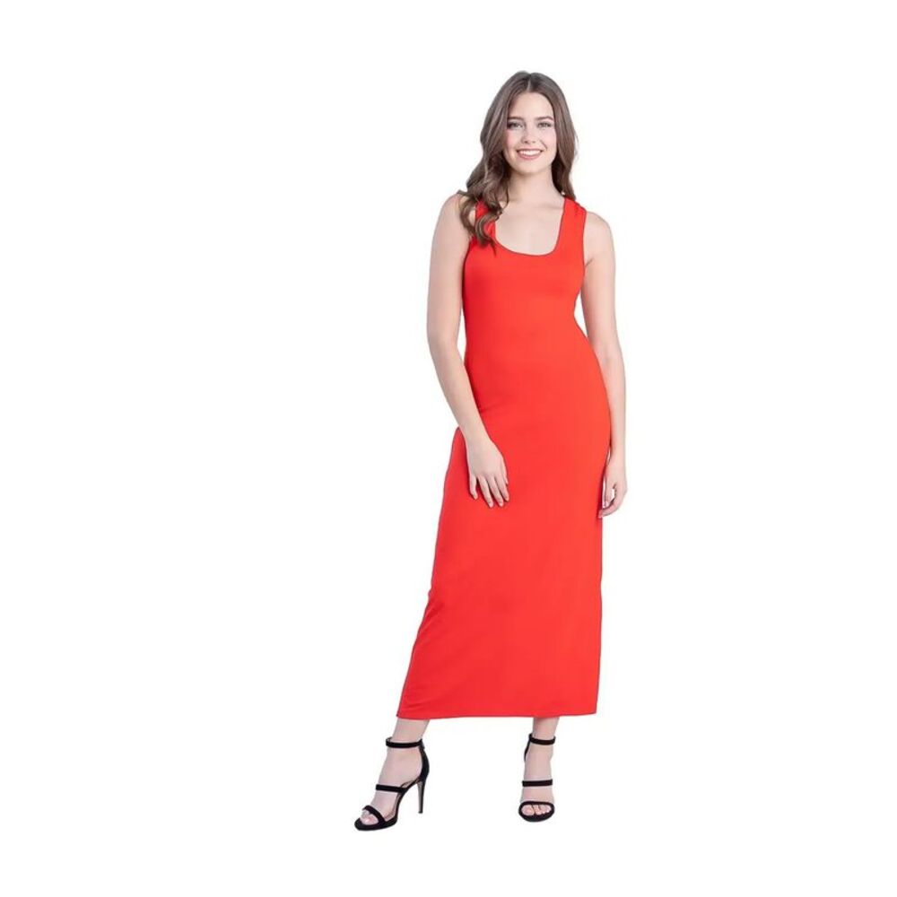 24seven Womens Plus Size Simple Tank Maxi Dress, NWT